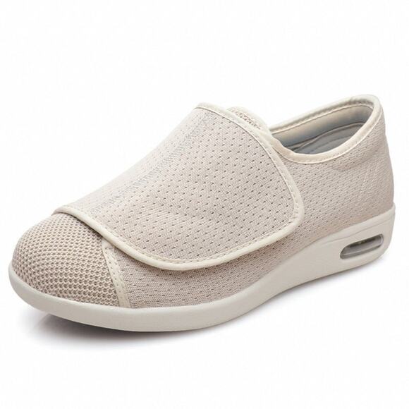 YOUYUN Beige Diabetic Shoes for Wide or Swollen Feet Men's 12, Women's 13 - Picture 1 of 15